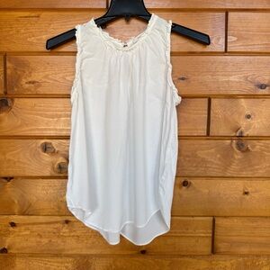 Mustard Seed White Ruffled Blouse